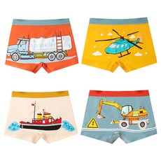 Ippum 兒童噗噗汽船飛機平口褲4件組 C108