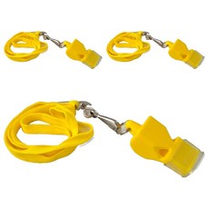 T렉스 컬러 휘슬 호루라기, 3개, 옐로우