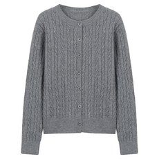 ab.plus 女款圓領麻花針織開襟衫 LSA1MY40