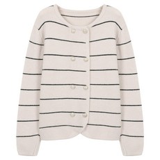 ab.plus 女款雙排釦條紋針織開襟衫 LSZ4MY34