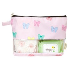 semoms 防水透明TPU尿布收納包 橫式, 愛心泡芙