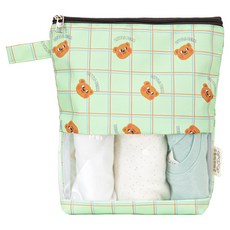 semoms 防水透明TPU尿布袋 直立式, 咕夢綠