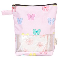 세맘스 방수 투명 TPU 기저귀 파우치 세로형, 하트퍼프