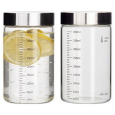 미르코리아 눈금 내열유리병, 400ml, 2개