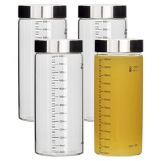 미르코리아 눈금 내열유리병, 600ml, 4개