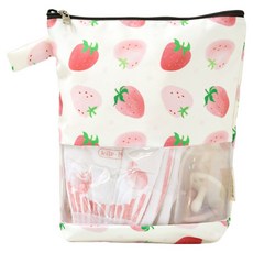 semoms 防水透明TPU尿布收納袋 直式, 草莓拿鐵