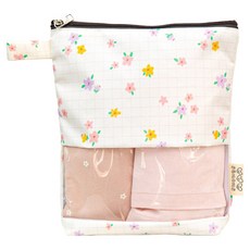 세맘스 방수 투명 TPU 기저귀 파우치 세로형, 미미블룸