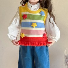 Uvely 兒童款 Mutteogi 條紋星星針織背心