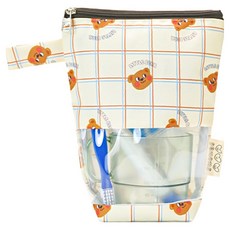 세맘스 방수 투명 TPU 양치컵 파우치, 꾸몽 크림