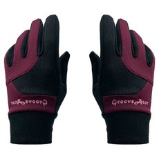 Grooveator 超細纖維302 防寒觸控 冬季登山手套, 酒紅色, 1套