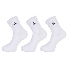베이직 중목 자수 스포츠양말, 白色, 3套