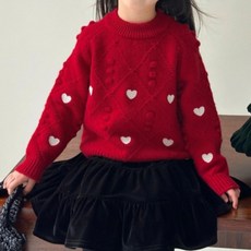 Uvely 女童 Hartmas 愛心亮點針織毛衣