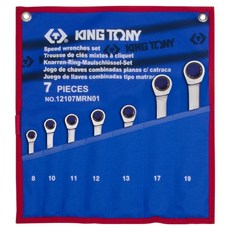 KING TONY 金統立 專業級工具 快速棘輪扳手7件組 KT12107MRN01, 1套