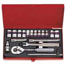 KING TONY 金統立 專業級工具 DR六角套筒扳手1/4吋19件組 KT2522MR, 1套, KT2335M+ KT2761-55F + KT2452-05F + KT2221-02 + KT2221-04 + KT2571-45 + KT2792