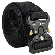 라사노 스포츠 나일론 전술 벨트 원터치 아웃도어 허리띠, 블랙, 1개