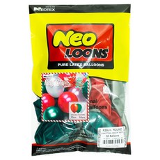 Neo LOONS Neotex 聖誕綜合氣球 3款 x 50入組, 珍珠紅寶石紅, 珍珠銀, 珍珠祖母綠, 1套