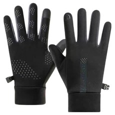 Keublancs 男士簡約運動防寒防滑觸控手套, 黑色, 1套