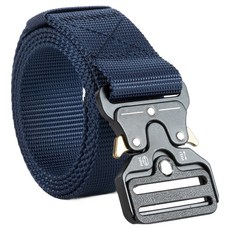 라사노 스포츠 나일론 전술 벨트 원터치 아웃도어 허리띠, 네이비, 1개