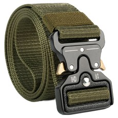 라사노 스포츠 나일론 전술 벨트 원터치 아웃도어 허리띠, 카키, 1개