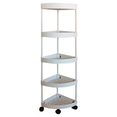 Nalli Sisters 附輪5層角落層架, 白色, 1個