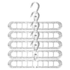 마샤투 공간 절약형 9홀 매직 옷걸이 정리대, 투명, 5개