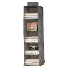 Vinty Corner 實用掛式5層衣櫃整理盒, 灰色, 1個