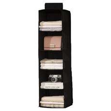 빈티코너 실용적인 옷장 정리함 걸이 5단, 블랙, 1개