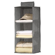 빈티코너 실용적인 옷장 정리함 걸이 3단, 그레이, 1개