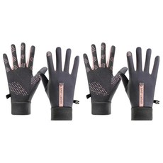 C.Blanc 女士簡約運動防寒防滑觸控手套, 灰色, 2套