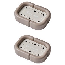 THE ZAKKA 自然色調雙層排水肥皂架 FREE, 棕色, 2個