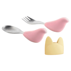PICABOO 布咔寶 學習餐具叉匙組, 粉色, 1組