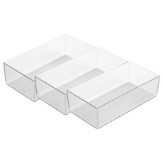 Block Mart 廚房抽屜整理盒 B型 20 x 10 x 6cm, 透明色, 3個
