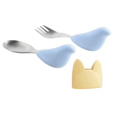 PICABOO 布咔寶 學習餐具叉匙組, 藍色, 1組