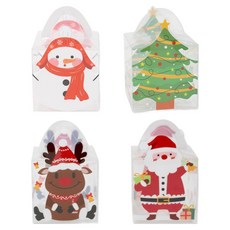 INP 聖誕透明PET迷你手提盒 4款 x 3入組 9 x 9 x 9 cm, 混合色, 1套