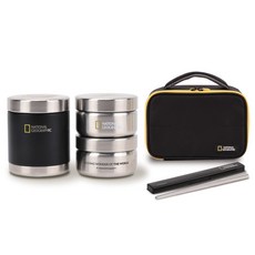 NATIONAL GEOGRAPHIC 國家地理 全套全不鏽鋼保溫保冷便當袋組, 1套, 混合色