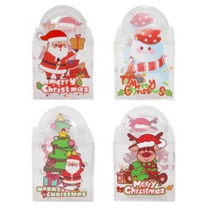 INP 聖誕快樂 透明PET手提盒 4款 x 3入 組 9 x 9 x 9 cm, 混合色, 1套