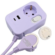 러그 C타입 USB 스윙 멀티탭 1구 LUG-LGOIMKU2, 퍼플, 1개, 1.5m