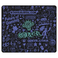 Gdevil GP350 ULTRA PAD 夜光鋼化玻璃滑鼠墊, 1個, 黑色