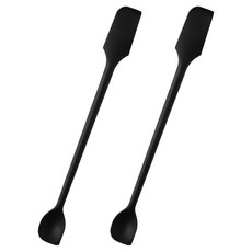 이지실리 실리콘 다용도 잼 요거트 스푼 스파츌라 멀티툴, 블랙, 2개
