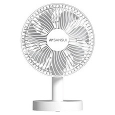 SANSUI 山水 8吋無線大風量桌上型充電式風扇, 極韻白, SDF-T67
