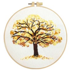 Beno 樹木刺繡 DIY 初學者用套組, 黃色樹木, 1個