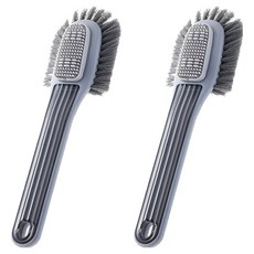 THE ZAKKA 二合一軟握感洗鞋刷, 灰色, 2個