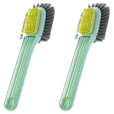 THE ZAKKA 二合一軟握把洗鞋刷, 綠色, 2個