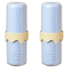 더자카 파스텔 휴대용 칫솔 케이스, 블루, 2개