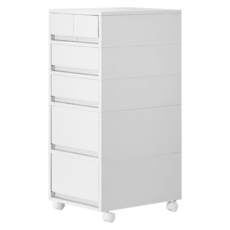 ONE HOUSE 麥樂移動式直角抽屜置物收納櫃 G組 2抽2矮2高 OH-R118-7, 白色