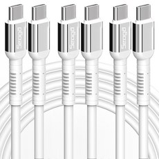 서가 메탈 고강도 초고속 충전 케이블 C to C PD 60W, 3m, 화이트, 3개 3m, 화이트, 3개