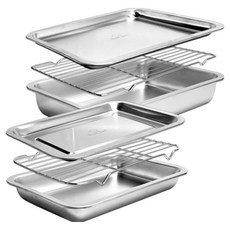 佩爾切夫 全不鏽鋼方形託盤 2件組, 1套, 托盤 M + 托盤 L