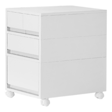 ONE HOUSE 麥樂移動式直角抽屜置物收納櫃 C組 2抽1矮1高 OH-R118-3, 白色