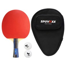 蝴蝶牌 Timo Boll 1000 橫拍桌球拍 + Spovex 球拍套組, 1套, TIMO BOLL_SPC