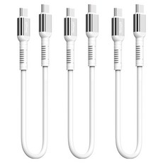 서가 메탈 고강도 초고속 충전 케이블 C to C PD 60W, 30cm, 화이트, 3개